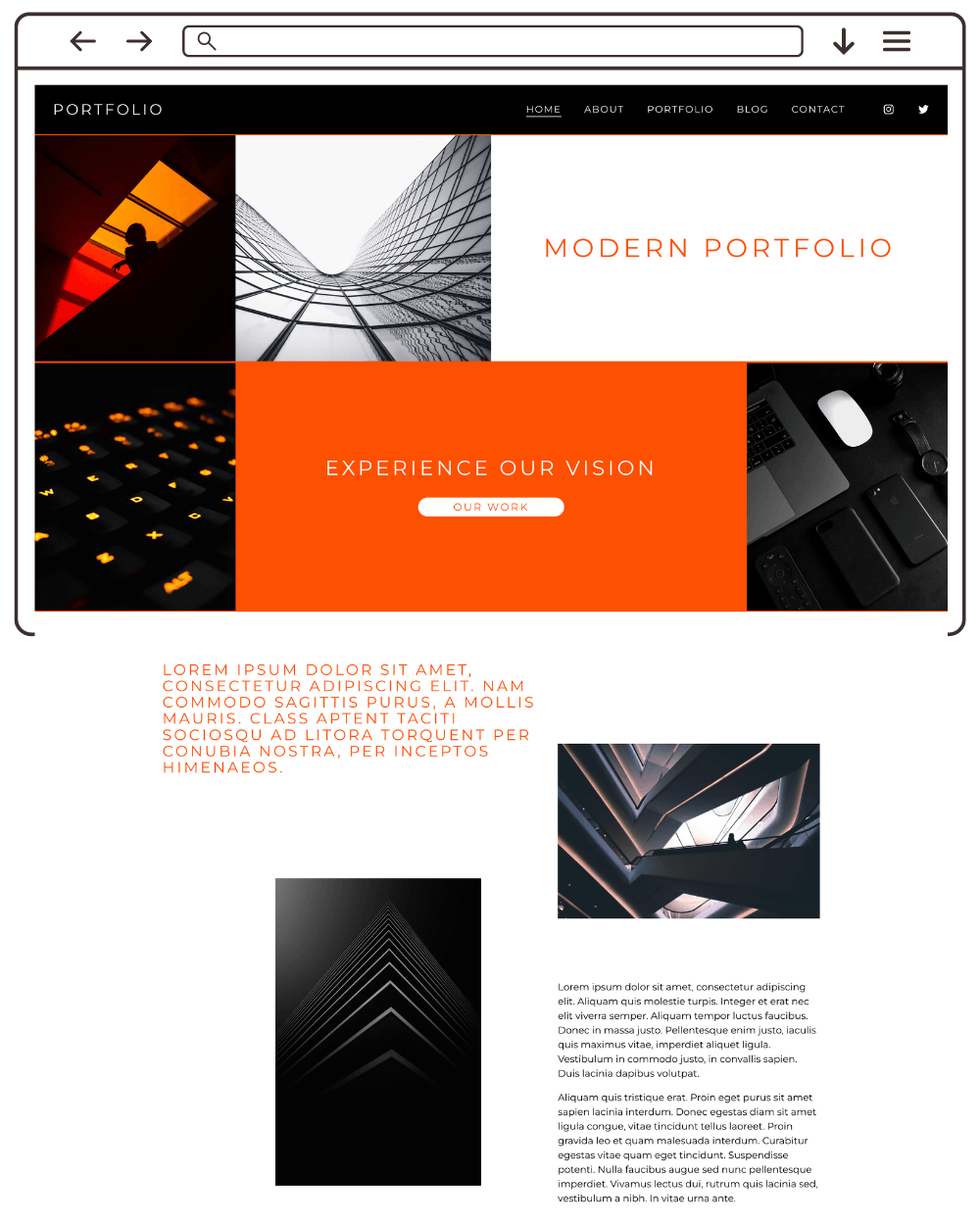 Portfolio Squarespace Template | Launch In One Modern Templates